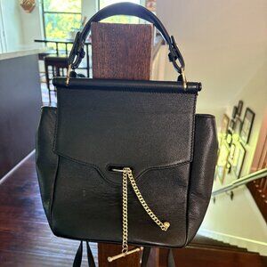 Sancia 'Layla' Day Bag Black Leather Backback Option